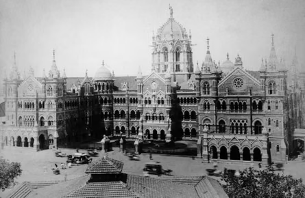 Historic view of Chhatrapati Shivaji Terminus in Mumbai